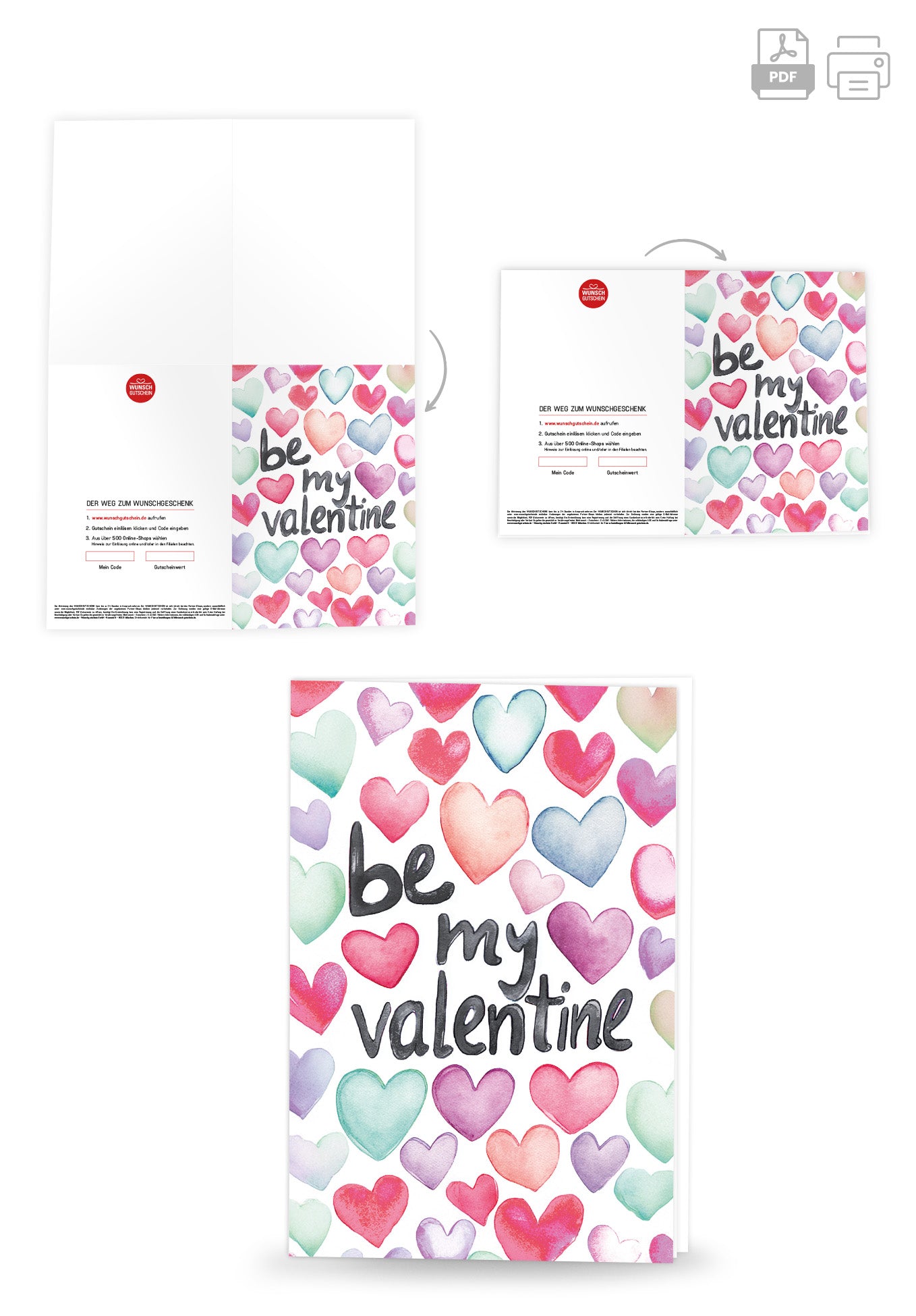 Wunschgutschein Be my Valentine - Herzen – Geschenkgutschein Ansicht 4
