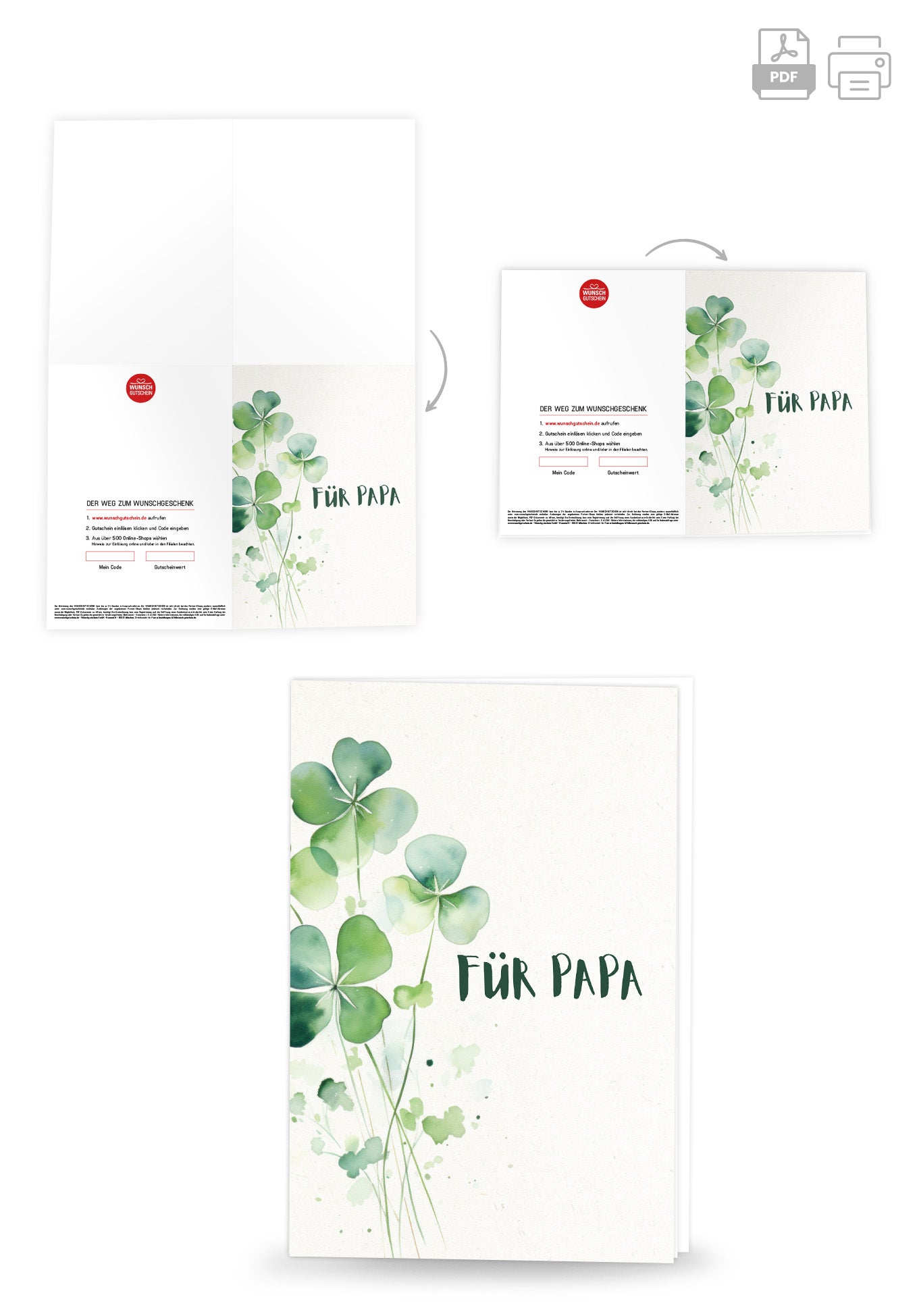 Wunschgutschein Für Papa - Kleeblatt PDF – Geschenkgutschein Ansicht 4