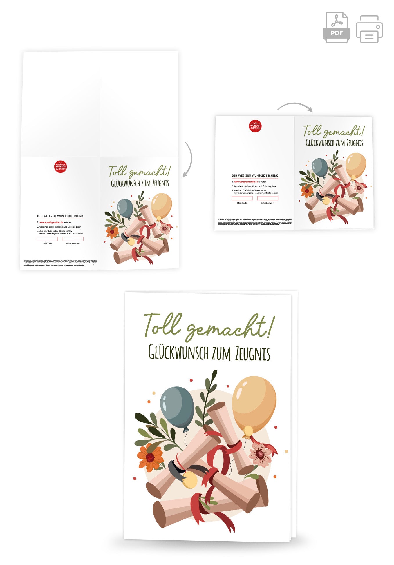Wunschgutschein Toll gemacht - Ballons und Urkunden – Geschenkgutschein Ansicht 4