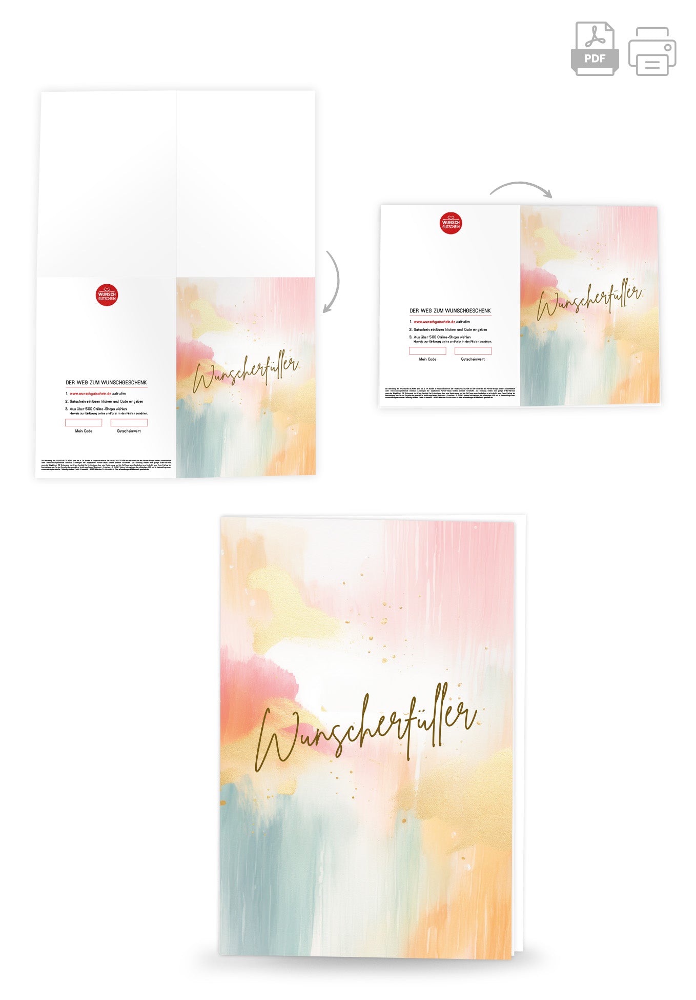 Wunschgutschein Wunscherfüller - Aquarell Bunt – Geschenkgutschein Ansicht 4
