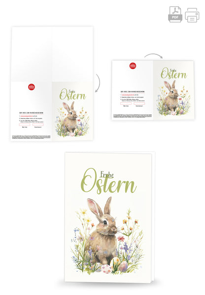 Wunschgutschein Frohe Ostern - Hase im Grass – Geschenkgutschein Ansicht 4