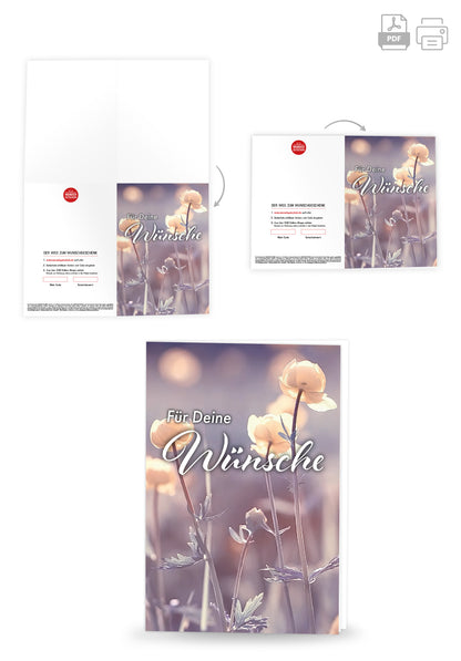Wunschgutschein Für deine Wünsche - Blumen – Geschenkgutschein Ansicht 4