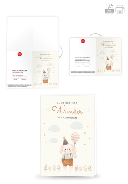 Wunschgutschein Euer kleines Wunder - Hase Beige – Geschenkgutschein Ansicht 4