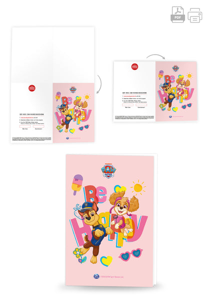 Wunschgutschein Paw Patrol - Be Happy - Pastelpink Sommer PDF – Geschenkgutschein Ansicht 4