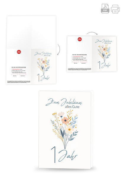 Wunschgutschein 1 Jahr - Blumenstrauß Weiß PDF – Geschenkgutschein Ansicht 4