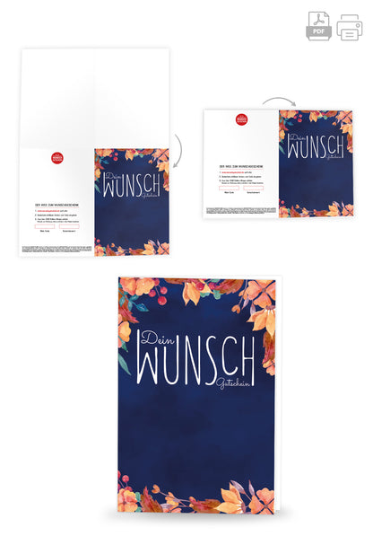 Wunschgutschein Dein Wunschgutschein - Blätter PDF – Geschenkgutschein Ansicht 4