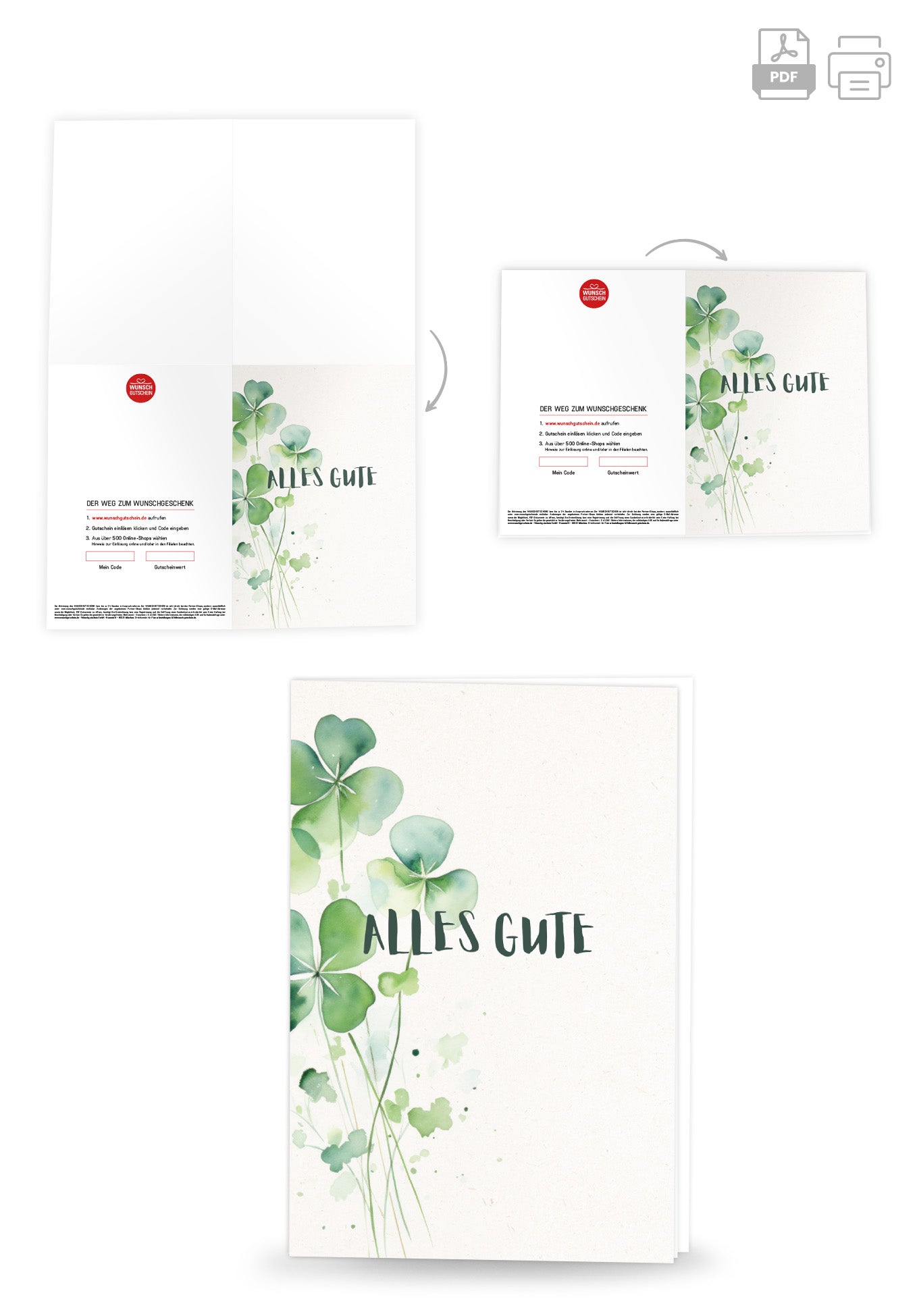 Wunschgutschein Alles Gute - Kleeblatt – Geschenkgutschein Ansicht 4