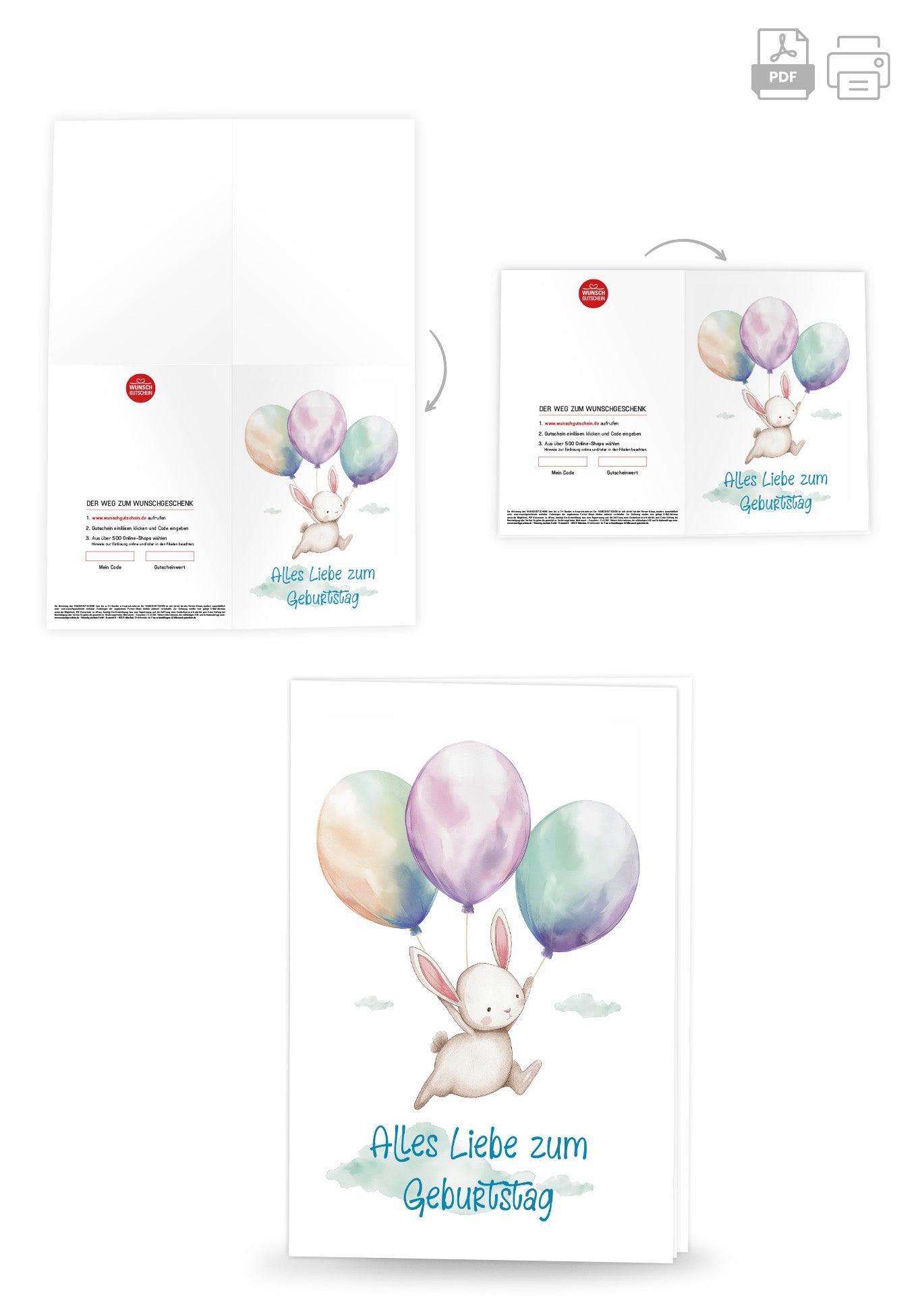 Wunschgutschein Alles Liebe - Hase – Geschenkgutschein Ansicht 4