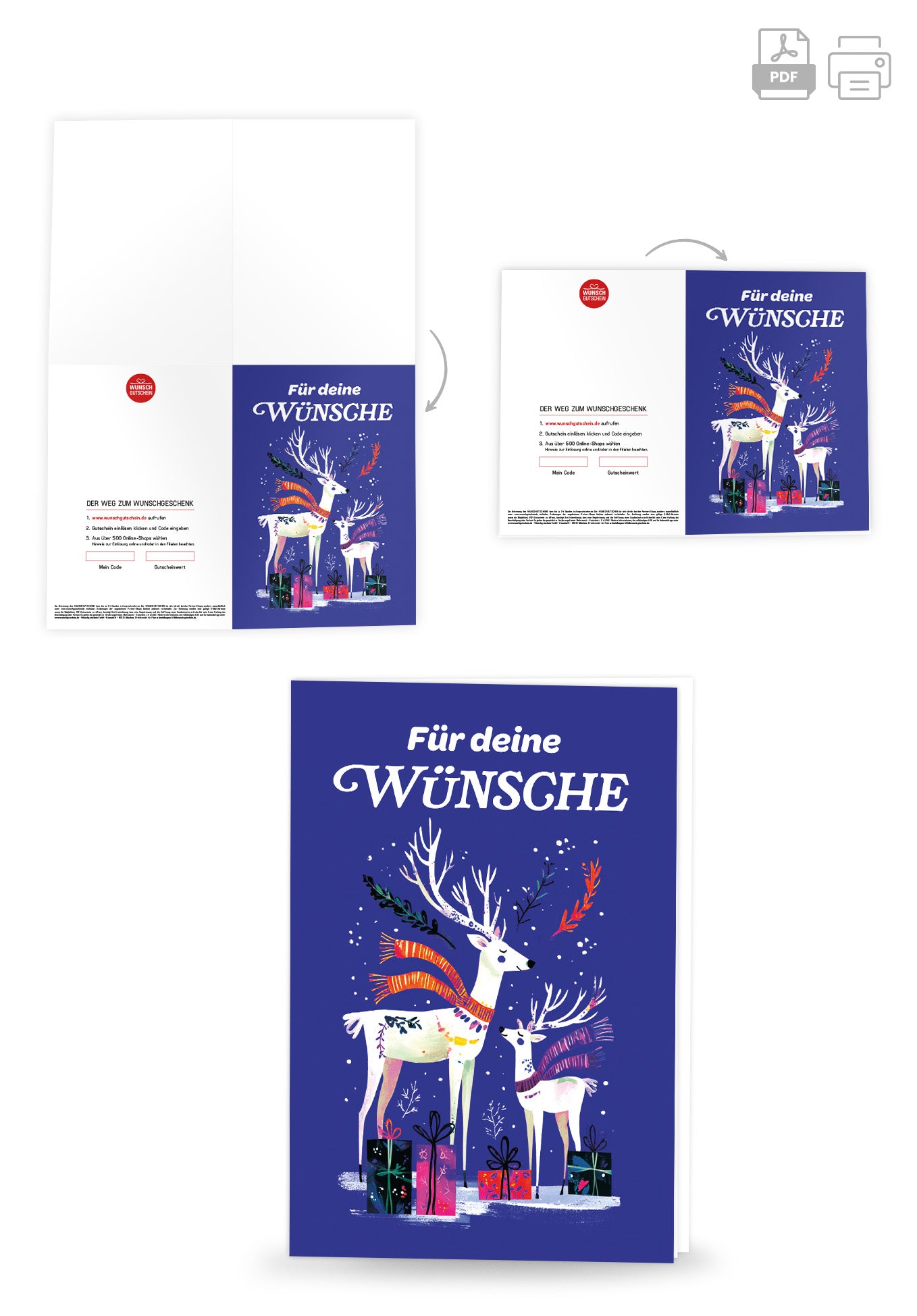 Wunschgutschein Für deine Wünsche - Rentier Pakete – Geschenkgutschein Ansicht 4