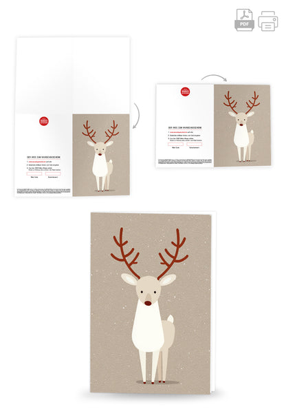 Wunschgutschein Rentier Illustration – Geschenkgutschein Ansicht 4