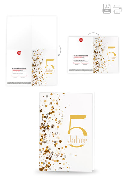 Wunschgutschein 5 Jahre - Konfetti Gold – Geschenkgutschein Ansicht 4