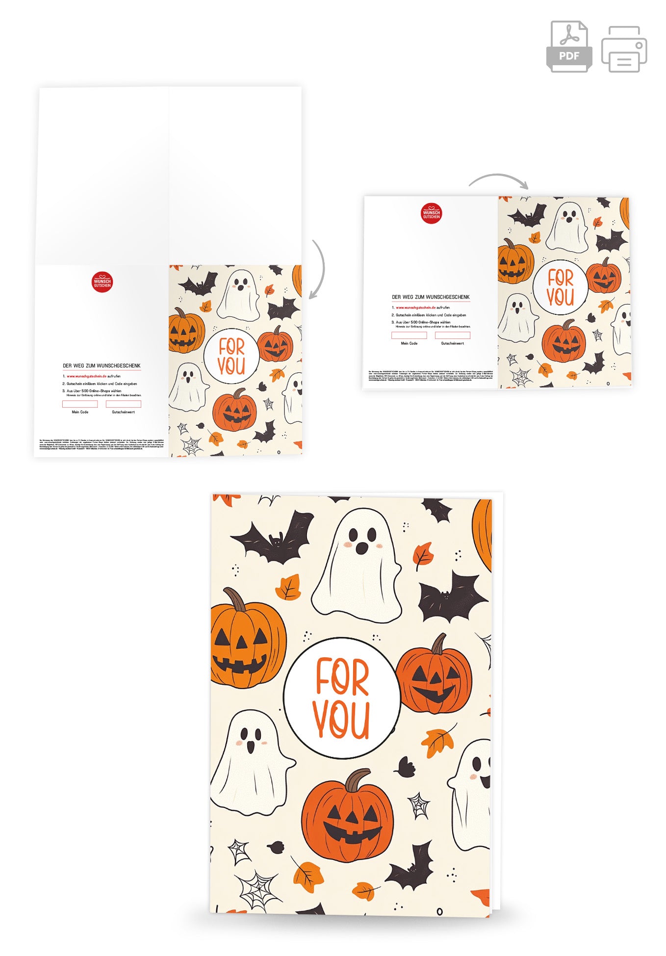 Wunschgutschein For you - Halloween Muster – Geschenkgutschein Ansicht 4