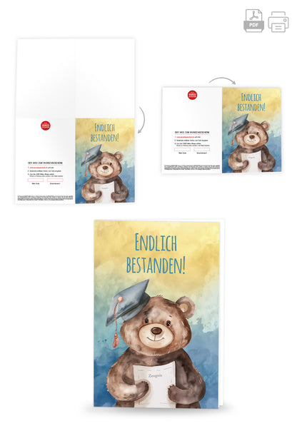 Wunschgutschein Endlich bestanden - Bär – Geschenkgutschein Ansicht 4