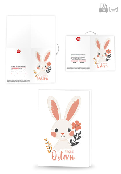 Wunschgutschein Frohe Ostern - Hase Weiß – Geschenkgutschein Ansicht 4