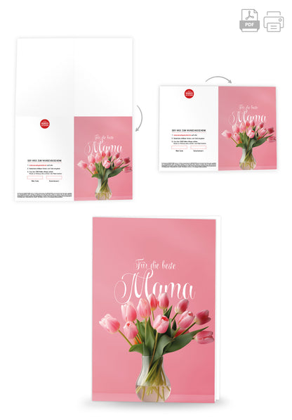 Wunschgutschein Für die beste Mama - Tulpenvase – Geschenkgutschein Ansicht 4