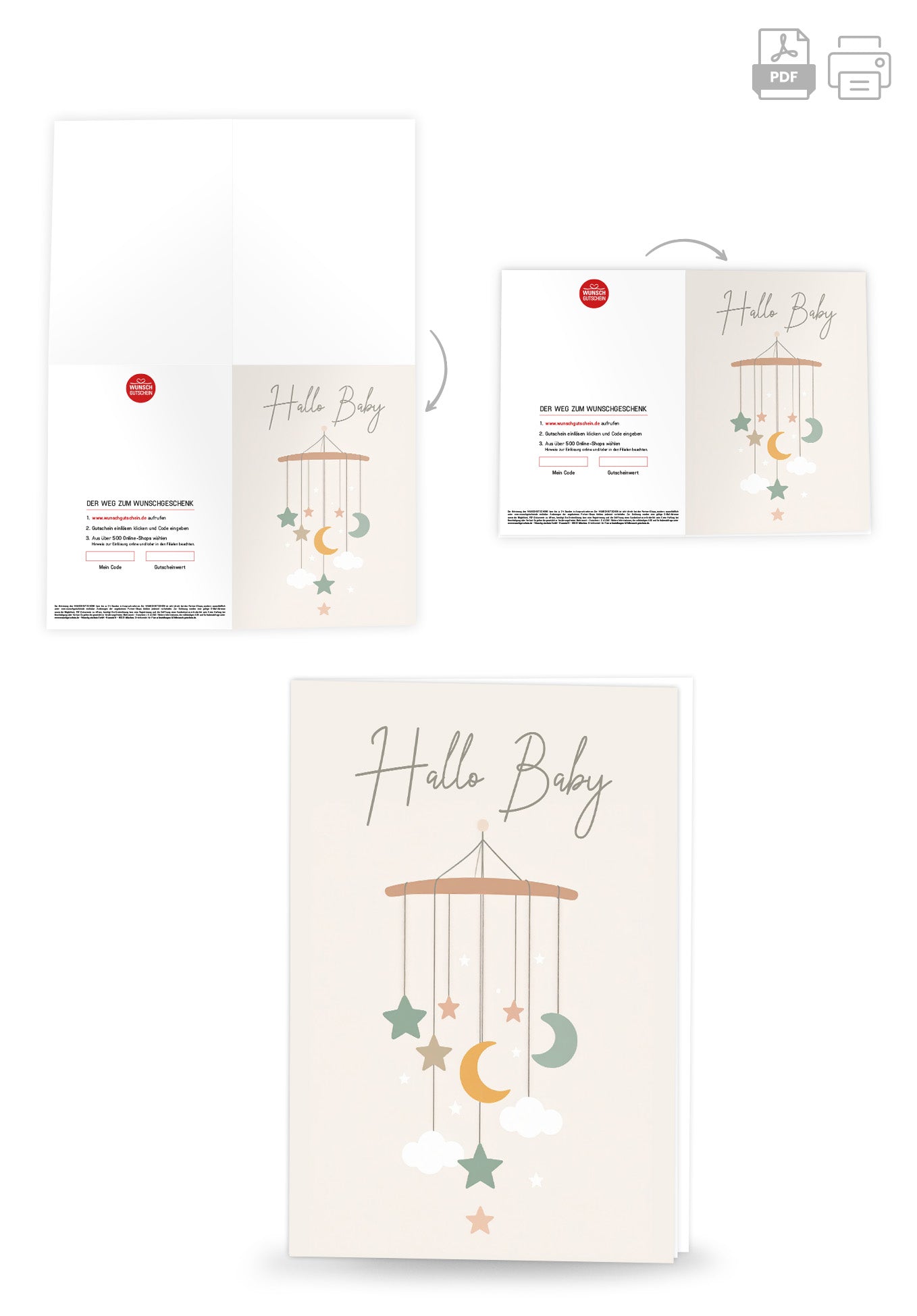 Wunschgutschein Hallo Baby - Mobilee Beige – Geschenkgutschein Ansicht 4