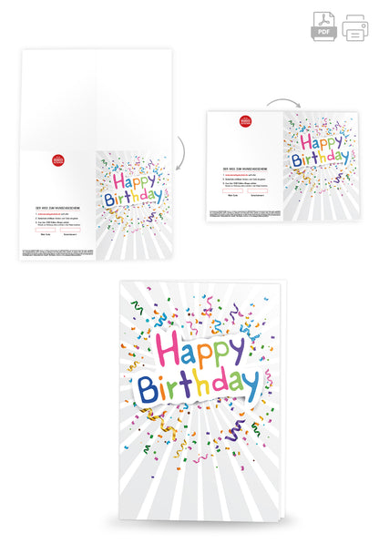 Wunschgutschein Happy Birthday - Konfetti – Geschenkgutschein Ansicht 4
