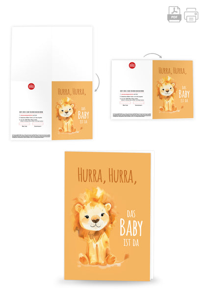 Wunschgutschein Hurra das Baby ist da - Löwe – Geschenkgutschein Ansicht 4