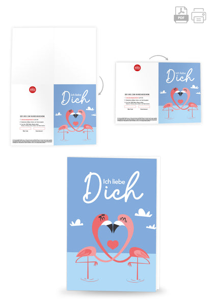 Wunschgutschein Ich liebe Dich - Flamingos PDF – Geschenkgutschein Ansicht 4