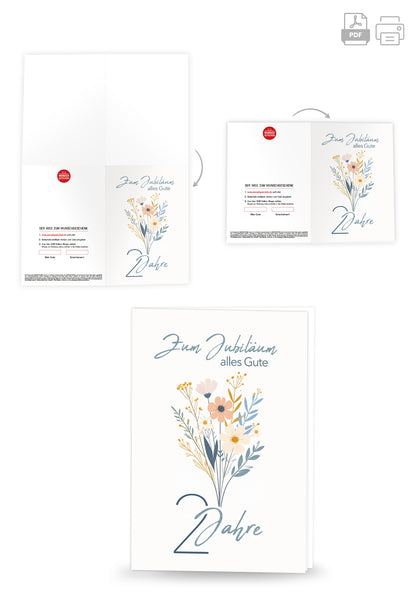 Wunschgutschein 2 Jahre - Blumenstrauß Weiß – Geschenkgutschein Ansicht 4