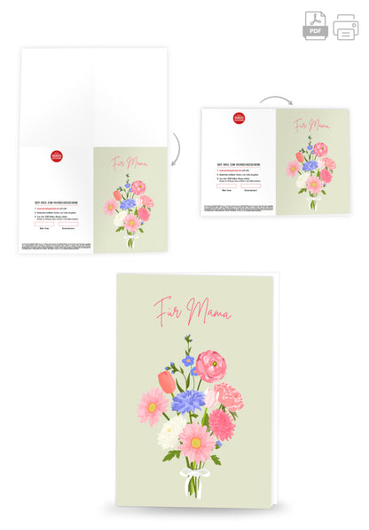 Wunschgutschein Für Mama - Blumenstrauß Pink – Geschenkgutschein Ansicht 4