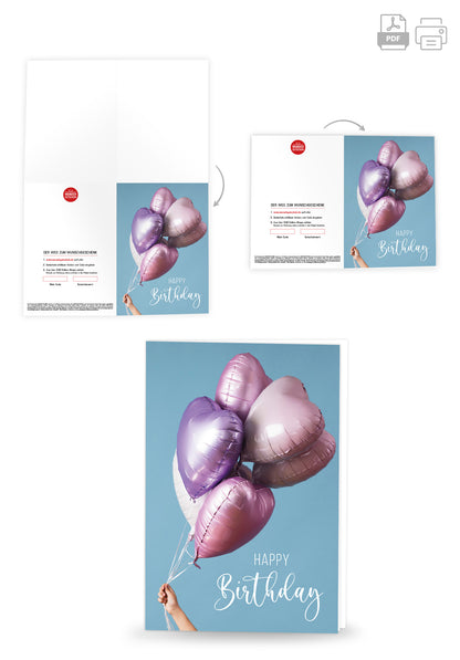 Wunschgutschein Happy Birthday - Herzen Ballons – Geschenkgutschein Ansicht 4