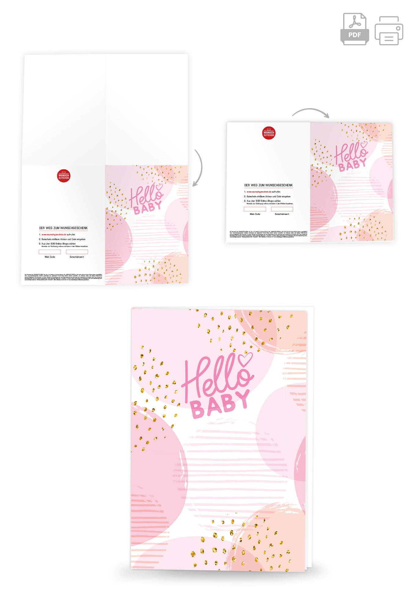 Wunschgutschein Hello Baby - Rosa – Geschenkgutschein Ansicht 8