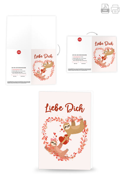 Wunschgutschein Liebe Dich - Faultiere – Geschenkgutschein Ansicht 4