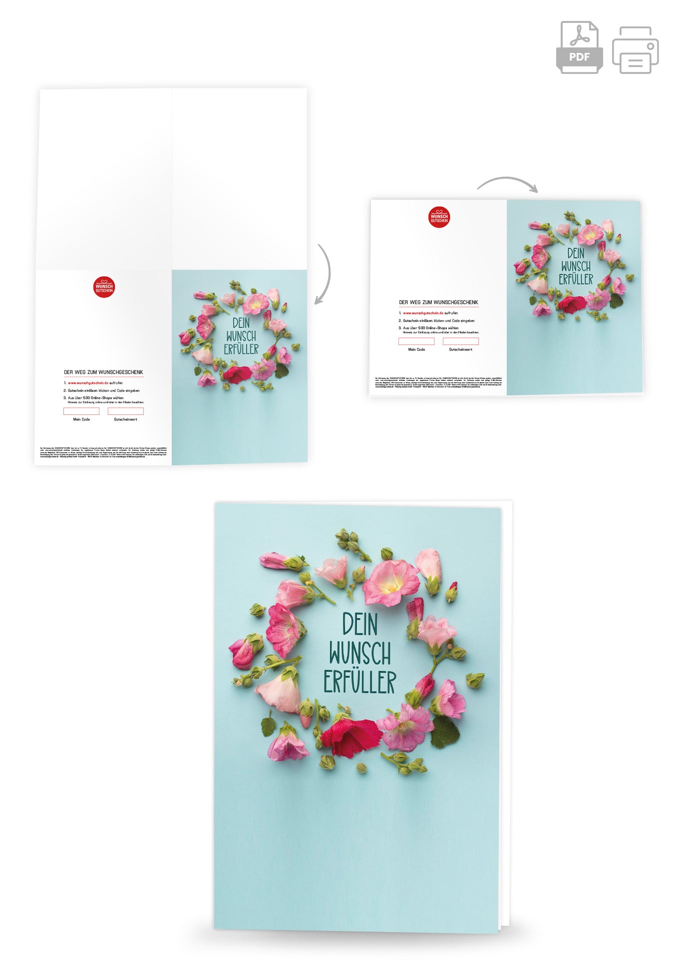 Wunschgutschein Dein Wunscherfüller - Blumen Kreis – Geschenkgutschein Ansicht 4