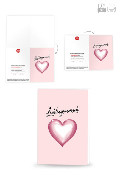 Wunschgutschein Lieblingsmensch - Rosa Herz – Geschenkgutschein Ansicht 4