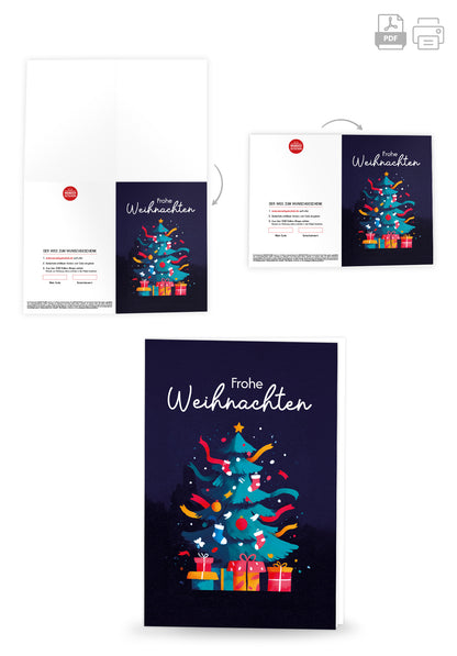 Wunschgutschein Frohe Weihnachten - Tannenbaum Bunt – Geschenkgutschein Ansicht 4