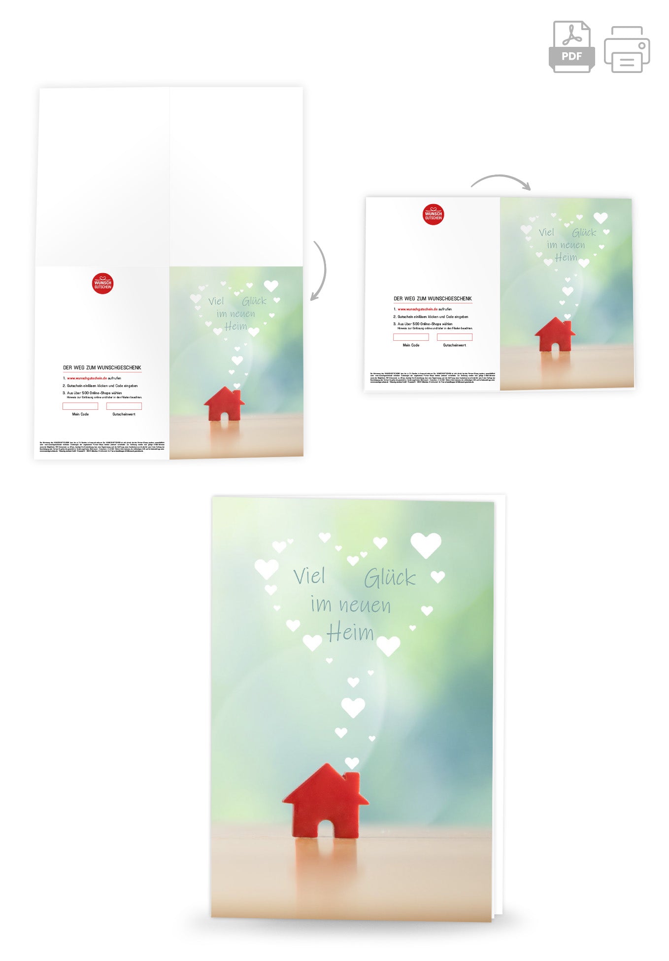 Wunschgutschein Viel Glück Heim - Haus – Geschenkgutschein Ansicht 4