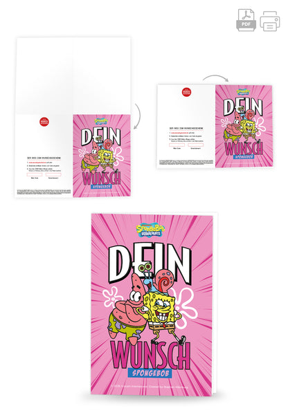 Wunschgutschein Spongebob - Dein Wunsch - Pink PDF – Geschenkgutschein Ansicht 4