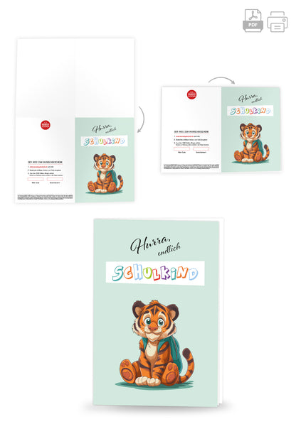 Wunschgutschein Hurra Schulkind - Tiger – Geschenkgutschein Ansicht 4