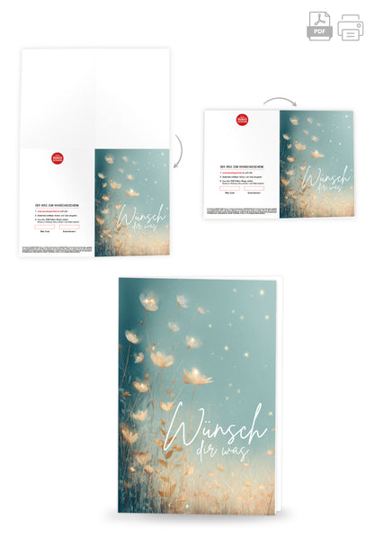 Wunschgutschein Wünsch dir was - Blumen Leuchtend – Geschenkgutschein Ansicht 4