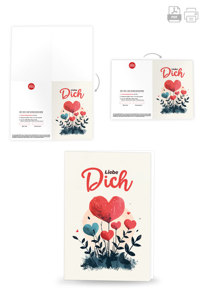 Wunschgutschein Liebe Dich - Herzblumen – Geschenkgutschein Ansicht 4