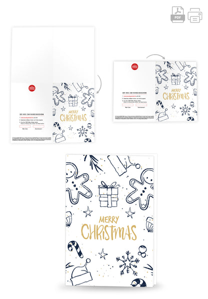 Wunschgutschein Merry Christmas - Lebkuchen Gold – Geschenkgutschein Ansicht 4