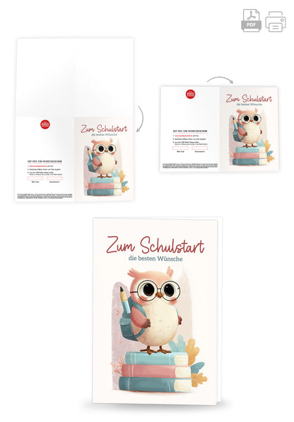 Wunschgutschein Zum Schulstart - Eule – Geschenkgutschein Ansicht 4