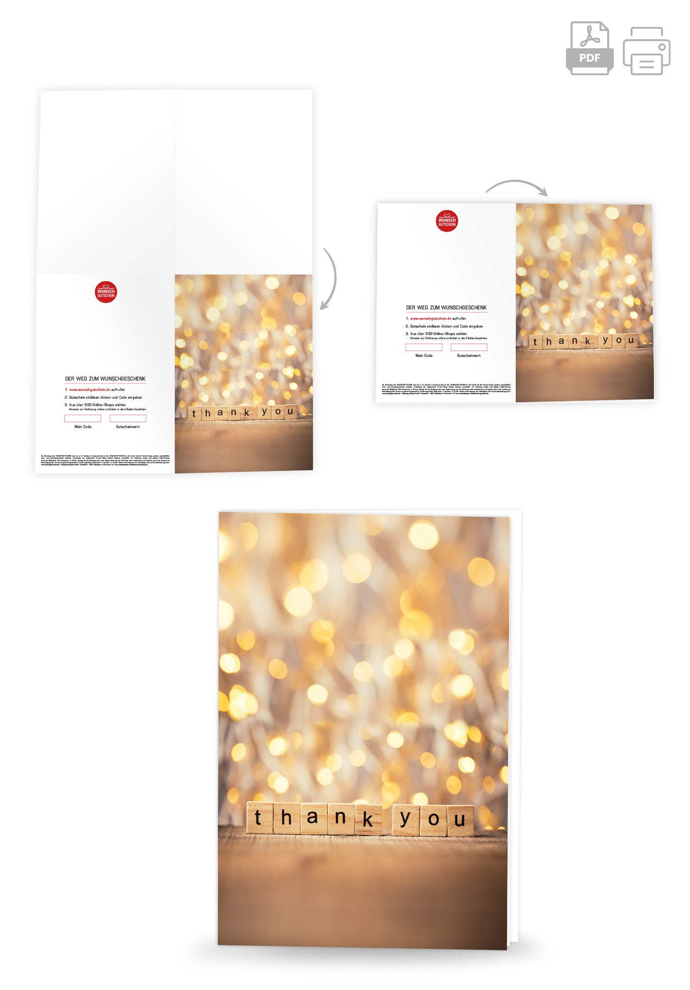 Wunschgutschein Thank you - Würfel PDF – Geschenkgutschein Ansicht 4