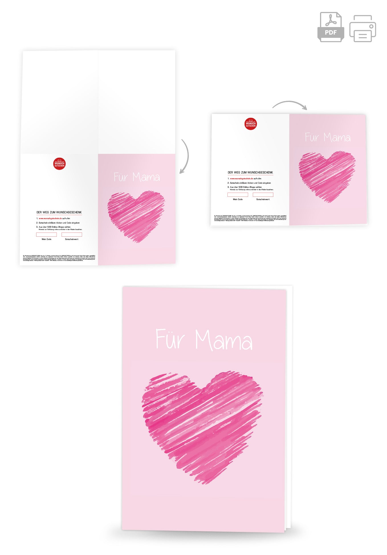 Wunschgutschein Für Mama - Herz – Geschenkgutschein Ansicht 4
