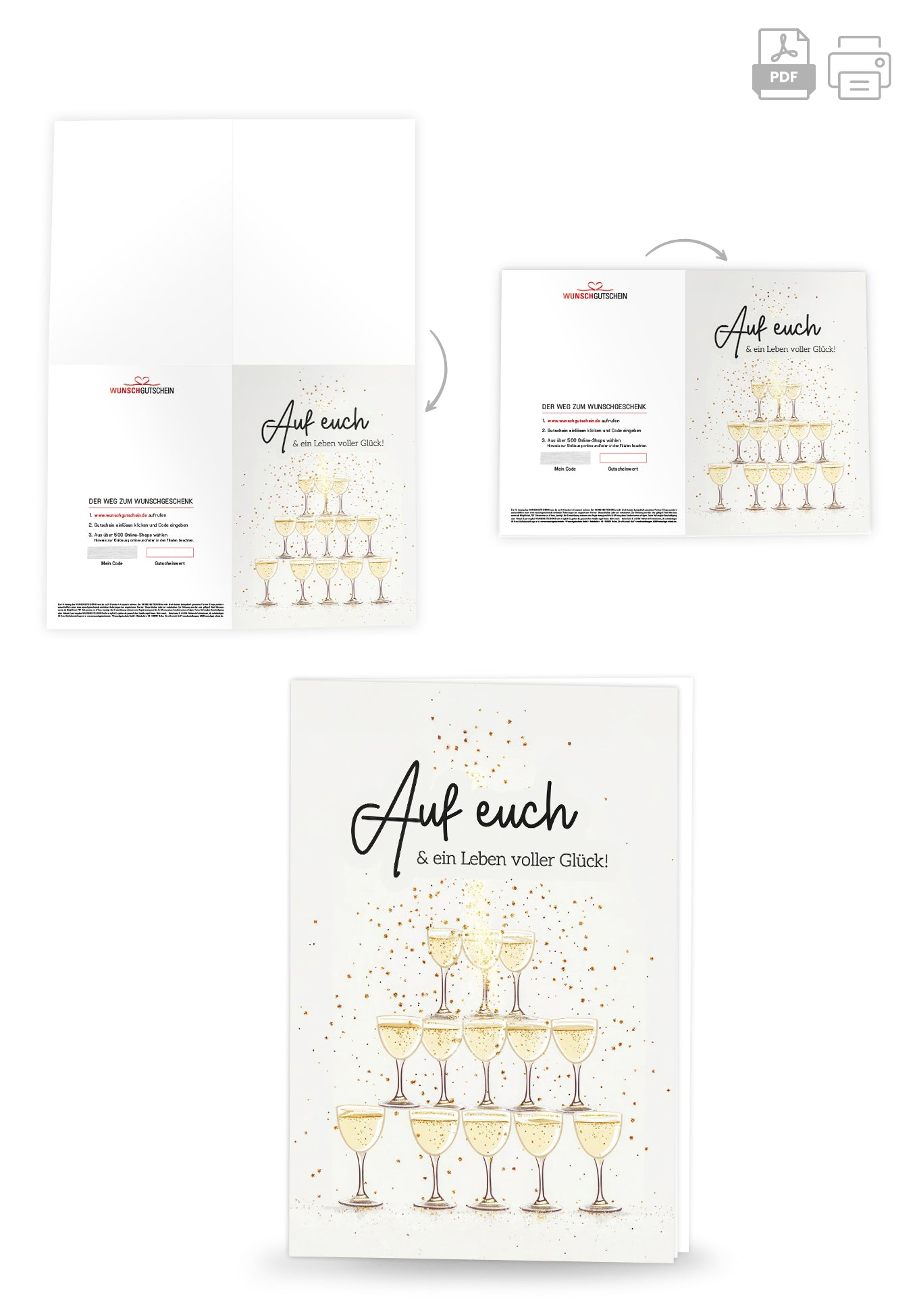 Wunschgutschein Auf euch - Champagner Pyramide PDF – Geschenkgutschein Ansicht 4