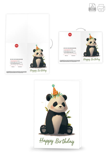 Wunschgutschein Happy Birthday - Panda – Geschenkgutschein Ansicht 8