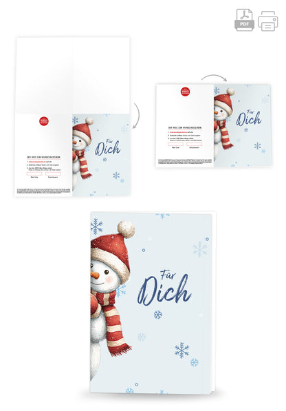 Wunschgutschein Für Dich - Schneemann – Geschenkgutschein Ansicht 4