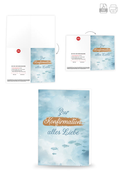 Wunschgutschein Zur Konfirmation - Fische Aquarell – Geschenkgutschein Ansicht 4