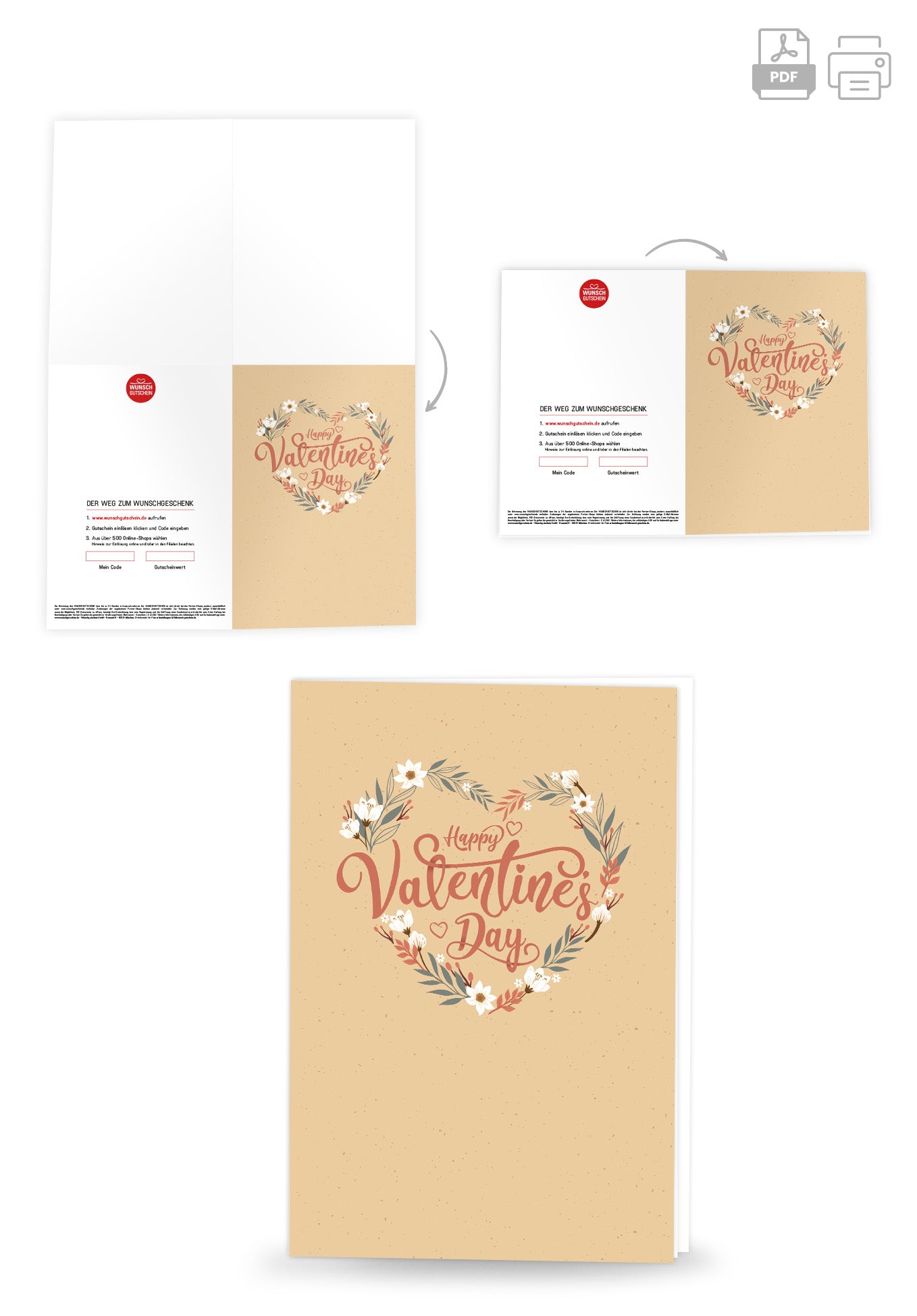 Wunschgutschein Happy Valentine's Day - Kranz – Geschenkgutschein Ansicht 8