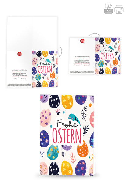 Wunschgutschein Frohe Ostern - Eiermuster Bunt – Geschenkgutschein Ansicht 4