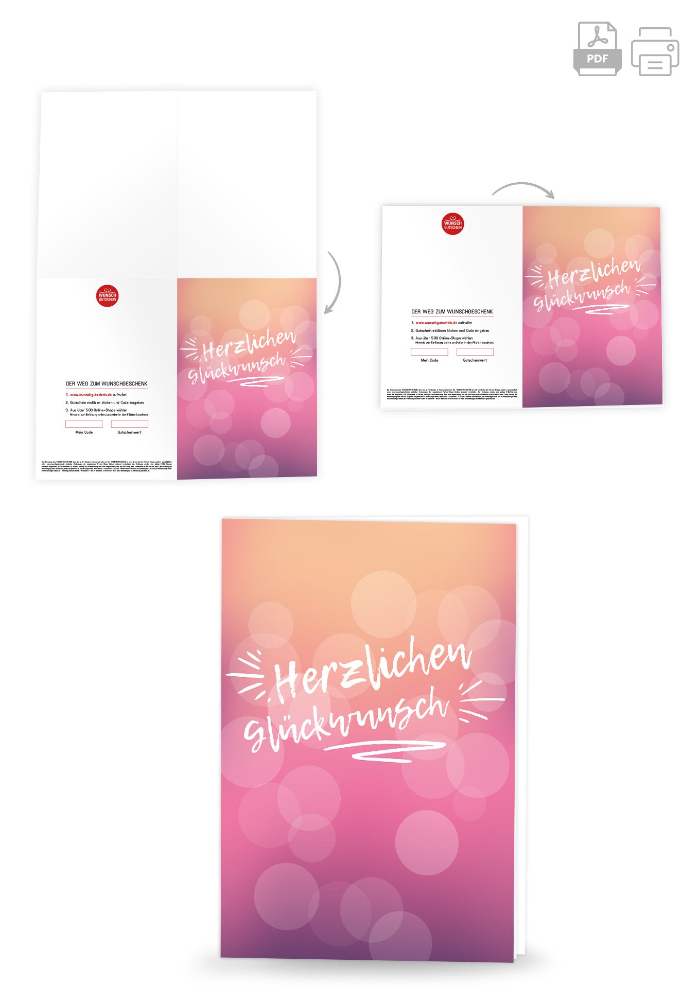 Wunschgutschein Herzlichen Glückwunsch - Pink – Geschenkgutschein Ansicht 8