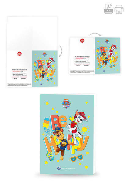 Wunschgutschein Paw Patrol - Be Happy - Hellblau Sommer PDF – Geschenkgutschein Ansicht 4