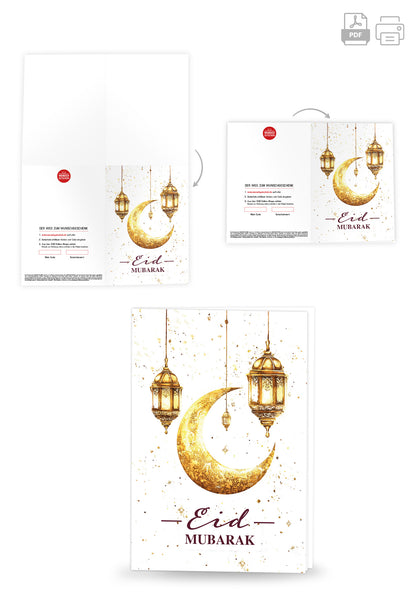 Wunschgutschein Eid Mubarak - Weiß Gold – Geschenkgutschein Ansicht 4