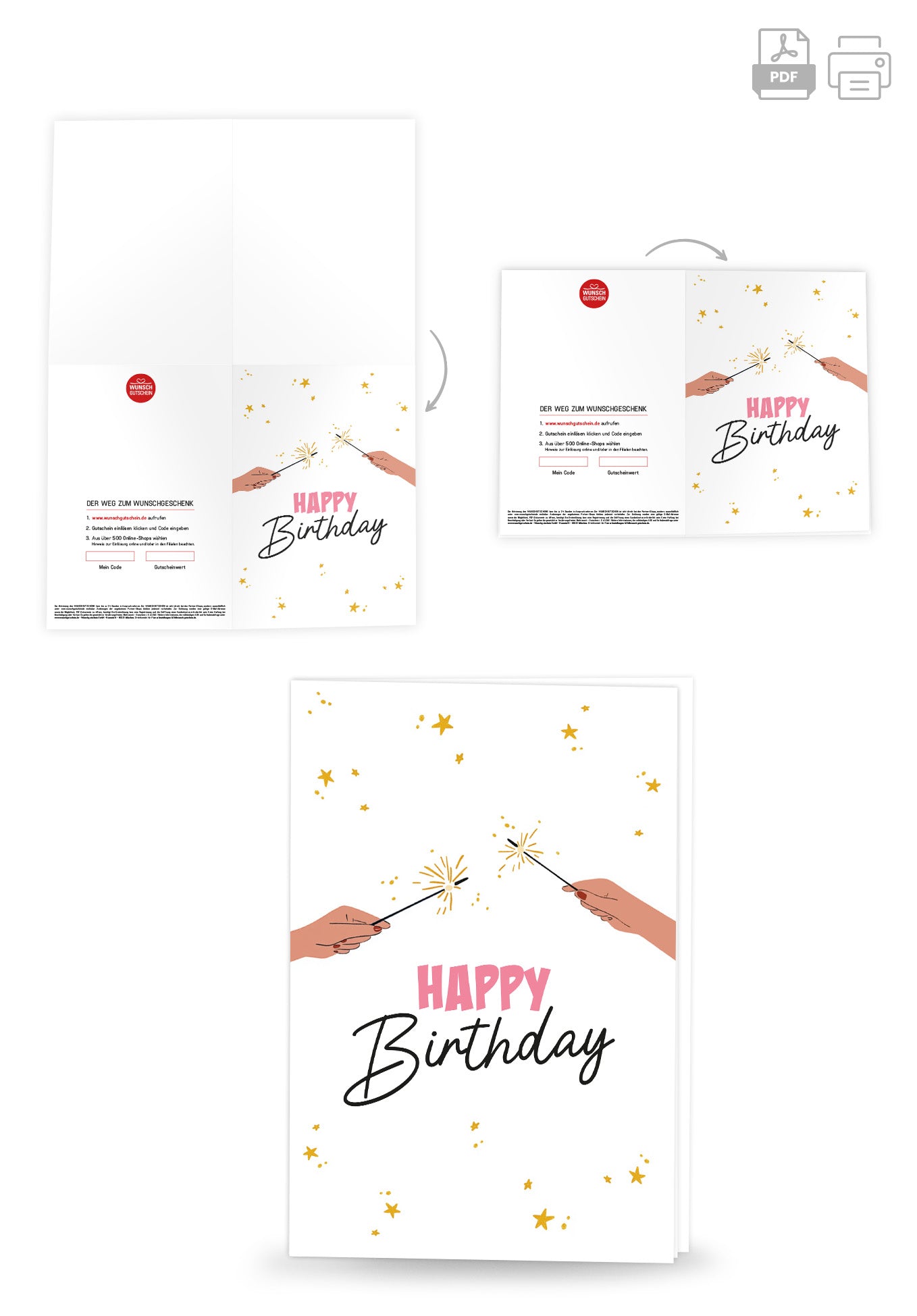 Wunschgutschein Happy Birthday - Wunderkerzen Sterne PDF – Geschenkgutschein Ansicht 4